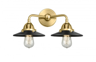 Railroad - 2 Light - 16 inch - Satin Gold - Bath Vanity Light (3442|288-2W-SG-M6-BK-LED)