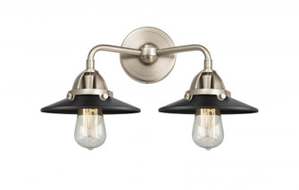 Railroad - 2 Light - 16 inch - Brushed Satin Nickel - Bath Vanity Light (3442|288-2W-SN-M6-BK)