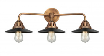Railroad - 3 Light - 26 inch - Antique Copper - Bath Vanity Light (3442|288-3W-AC-M6-BK-LED)