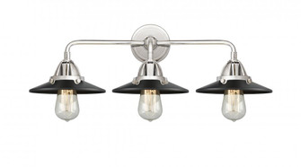 Railroad - 3 Light - 26 inch - Polished Chrome - Bath Vanity Light (3442|288-3W-PC-M6-BK)