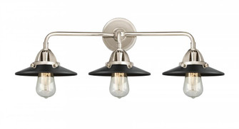 Railroad - 3 Light - 26 inch - Polished Nickel - Bath Vanity Light (3442|288-3W-PN-M6-BK)