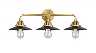 Railroad - 3 Light - 26 inch - Satin Gold - Bath Vanity Light (3442|288-3W-SG-M6-BK-LED)