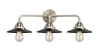 Railroad - 3 Light - 26 inch - Brushed Satin Nickel - Bath Vanity Light (3442|288-3W-SN-M6-BK)