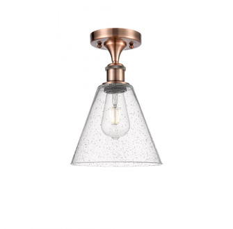 Berkshire - 1 Light - 8 inch - Antique Copper - Semi-Flush Mount (3442|516-1C-AC-GBC-84-LED)