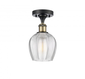 Norfolk - 1 Light - 6 inch - Black Antique Brass - Semi-Flush Mount (3442|516-1C-BAB-G462-6-LED)