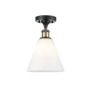Berkshire - 1 Light - 8 inch - Black Antique Brass - Semi-Flush Mount (3442|516-1C-BAB-GBC-81-LED)