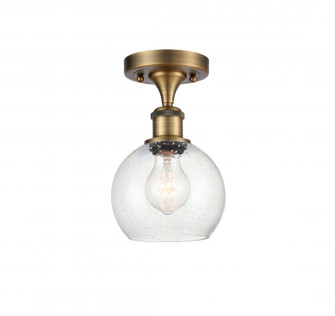Athens - 1 Light - 6 inch - Brushed Brass - Semi-Flush Mount (3442|516-1C-BB-G124-6)