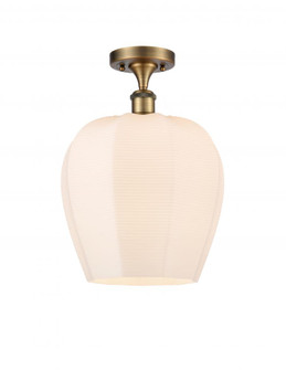 Norfolk - 1 Light - 12 inch - Brushed Brass - Semi-Flush Mount (3442|516-1C-BB-G461-12-LED)