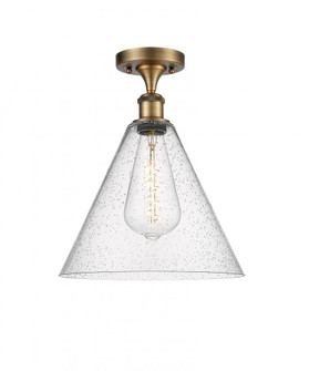 Berkshire - 1 Light - 12 inch - Brushed Brass - Semi-Flush Mount (3442|516-1C-BB-GBC-124-LED)