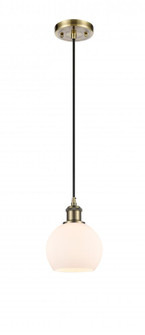 Athens - 1 Light - 6 inch - Antique Brass - Cord hung - Mini Pendant (3442|516-1P-AB-G121-6)