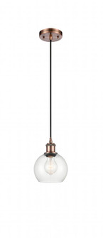 Athens - 1 Light - 6 inch - Antique Copper - Cord hung - Mini Pendant (3442|516-1P-AC-G122-6-LED)
