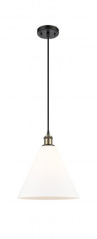 Berkshire - 1 Light - 12 inch - Black Antique Brass - Cord hung - Mini Pendant (3442|516-1P-BAB-GBC-121)