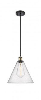 Berkshire - 1 Light - 12 inch - Black Antique Brass - Cord hung - Mini Pendant (3442|516-1P-BAB-GBC-124-LED)