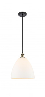 Bristol - 1 Light - 12 inch - Black Antique Brass - Cord hung - Mini Pendant (3442|516-1P-BAB-GBD-121)