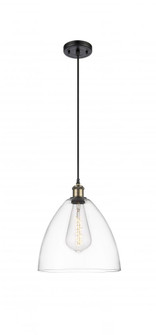 Bristol - 1 Light - 12 inch - Black Antique Brass - Cord hung - Mini Pendant (3442|516-1P-BAB-GBD-122-LED)