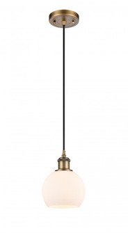Athens - 1 Light - 6 inch - Brushed Brass - Cord hung - Mini Pendant (3442|516-1P-BB-G121-6)