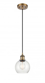 Athens - 1 Light - 6 inch - Brushed Brass - Cord hung - Mini Pendant (3442|516-1P-BB-G124-6)