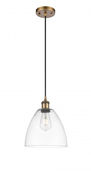 Bristol - 1 Light - 9 inch - Brushed Brass - Cord hung - Mini Pendant (3442|516-1P-BB-GBD-92-LED)