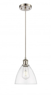 Bristol - 1 Light - 8 inch - Brushed Satin Nickel - Cord hung - Mini Pendant (3442|516-1P-SN-GBD-752-LED)