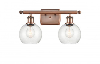 Athens - 2 Light - 16 inch - Antique Copper - Bath Vanity Light (3442|516-2W-AC-G124-6-LED)