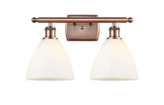 Bristol - 2 Light - 18 inch - Antique Copper - Bath Vanity Light (3442|516-2W-AC-GBD-751-LED)