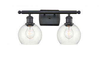 Athens - 2 Light - 16 inch - Matte Black - Bath Vanity Light (3442|516-2W-BK-G122-6)