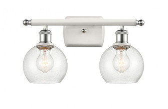 Athens - 2 Light - 16 inch - White Polished Chrome - Bath Vanity Light (3442|516-2W-WPC-G124-6-LED)
