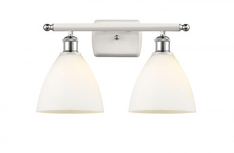 Bristol - 2 Light - 18 inch - White Polished Chrome - Bath Vanity Light (3442|516-2W-WPC-GBD-751-LED)