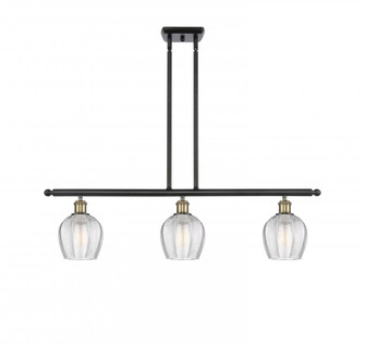 Norfolk - 3 Light - 36 inch - Black Antique Brass - Stem hung - Island Light (3442|516-3I-BAB-G462-6)
