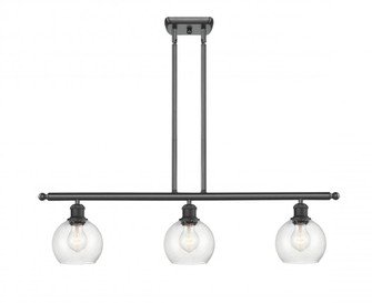 Athens - 3 Light - 36 inch - Matte Black - Stem hung - Island Light (3442|516-3I-BK-G124-6)