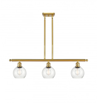 Athens - 3 Light - 36 inch - Satin Gold - Stem hung - Island Light (3442|516-3I-SG-G124-6)