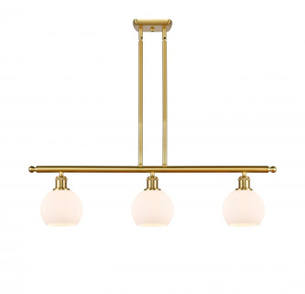 Athens - 3 Light - 36 inch - Satin Gold - Stem hung - Island Light (3442|516-3I-SG-G121-6-LED)