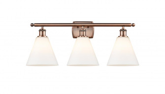 Berkshire - 3 Light - 28 inch - Antique Copper - Bath Vanity Light (3442|516-3W-AC-GBC-81-LED)