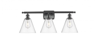 Berkshire - 3 Light - 28 inch - Matte Black - Bath Vanity Light (3442|516-3W-BK-GBC-82-LED)