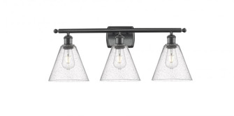 Berkshire - 3 Light - 28 inch - Matte Black - Bath Vanity Light (3442|516-3W-BK-GBC-84-LED)