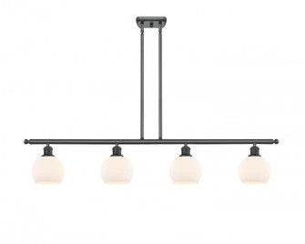 Athens - 4 Light - 48 inch - Matte Black - Stem hung - Island Light (3442|516-4I-BK-G121-6-LED)