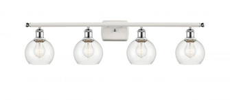 Athens - 4 Light - 36 inch - White Polished Chrome - Bath Vanity Light (3442|516-4W-WPC-G122-6)