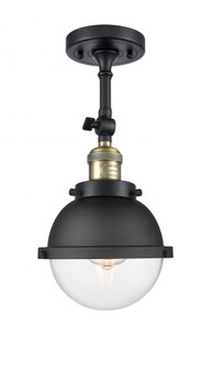 Hampden - 1 Light - 7 inch - Black Antique Brass - Semi-Flush Mount (3442|201F-BAB-HFS-62-BK)