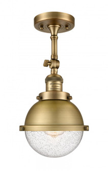 Hampden - 1 Light - 7 inch - Brushed Brass - Adjustable Semi-Flush Mount (3442|201F-BB-HFS-64-BB)