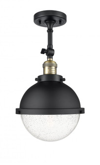 Hampden - 1 Light - 9 inch - Black Antique Brass - Adjustable Semi-Flush Mount (3442|201F-BAB-HFS-84-BK-LED)