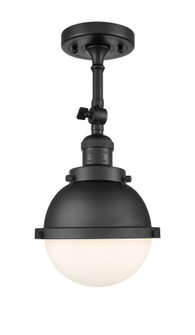 Hampden - 1 Light - 7 inch - Matte Black - Adjustable Semi-Flush Mount (3442|201F-BK-HFS-61-BK-LED)