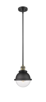 Hampden - 1 Light - 7 inch - Black Antique Brass - Stem Hung - Mini Pendant (3442|201S-BAB-HFS-62-BK-LED)