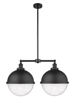 Hampden - 2 Light - 18 inch - Matte Black - Stem Hung - Adjustable Island Light (3442|209-BK-HFS-124-BK)