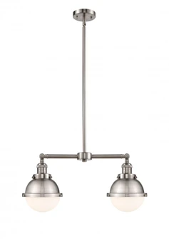Hampden - 2 Light - 18 inch - Brushed Satin Nickel - Stem Hung - Adjustable Island Light (3442|209-SN-HFS-61-SN-LED)