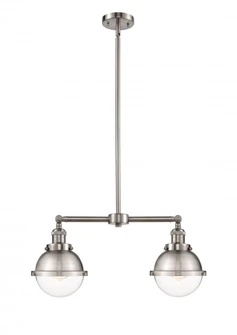 Hampden - 2 Light - 18 inch - Brushed Satin Nickel - Stem Hung - Adjustable Island Light (3442|209-SN-HFS-62-SN-LED)
