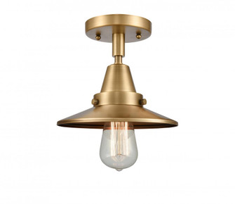 Railroad - 1 Light - 8 inch - Brushed Brass - Semi-Flush Mount (3442|447-1C-BB-M4)