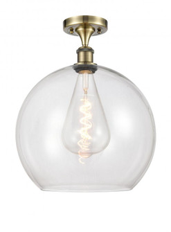 Athens - 1 Light - 14 inch - Antique Brass - Semi-Flush Mount (3442|516-1C-AB-G122-14-LED)