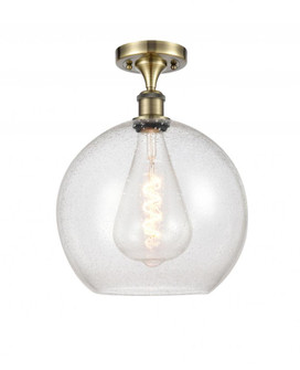 Athens - 1 Light - 12 inch - Antique Brass - Semi-Flush Mount (3442|516-1C-AB-G124-12)