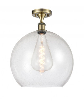 Athens - 1 Light - 14 inch - Antique Brass - Semi-Flush Mount (3442|516-1C-AB-G124-14-LED)