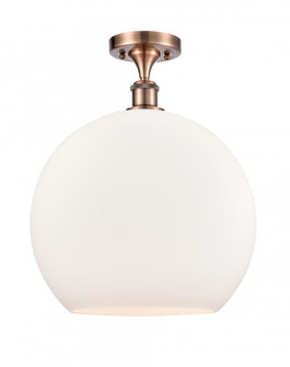 Athens - 1 Light - 14 inch - Antique Copper - Semi-Flush Mount (3442|516-1C-AC-G121-14-LED)